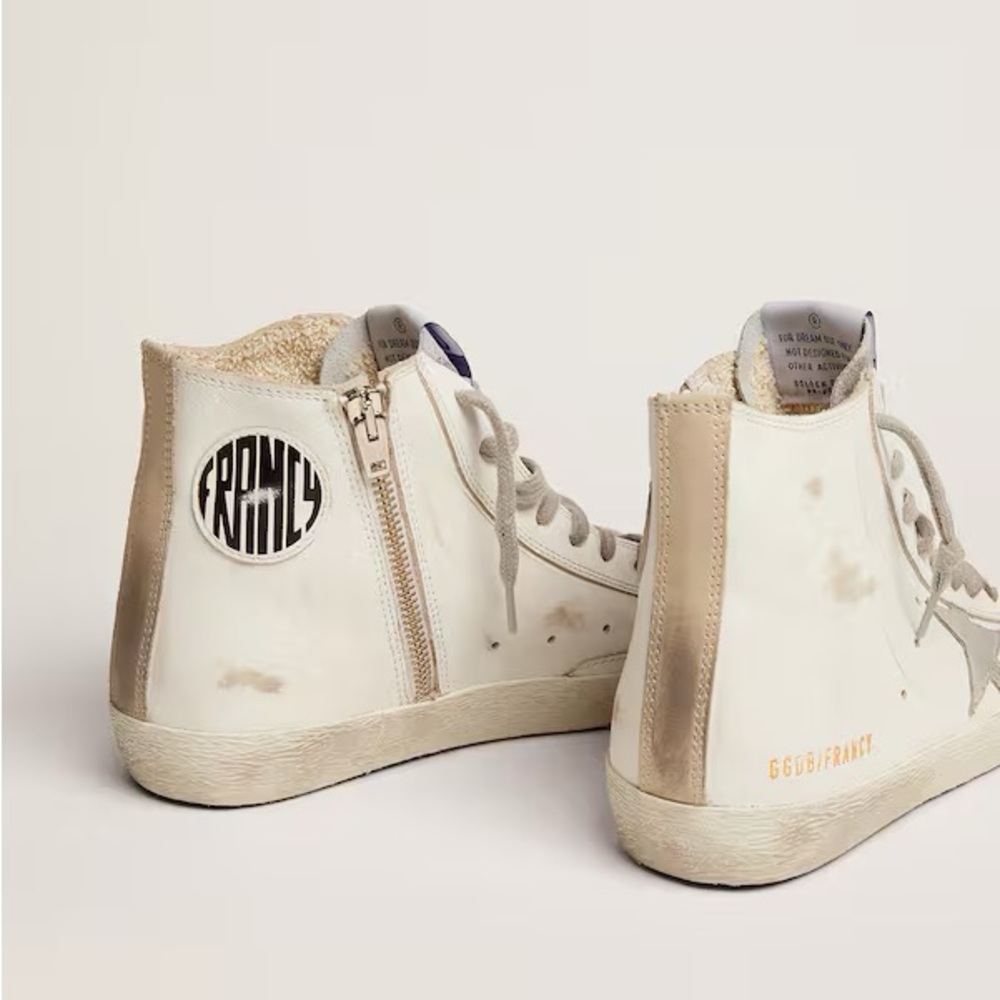 Golden Goose Francy Classic In color: White/Silver/Milk Size 38